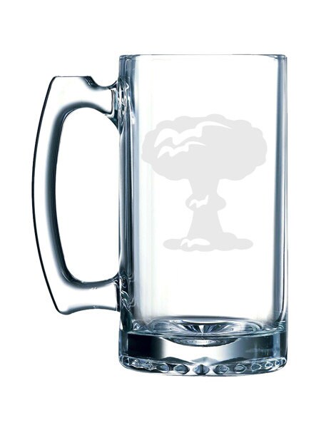 Atomic Bomb mushroom cloud -  26 oz glass mug stein