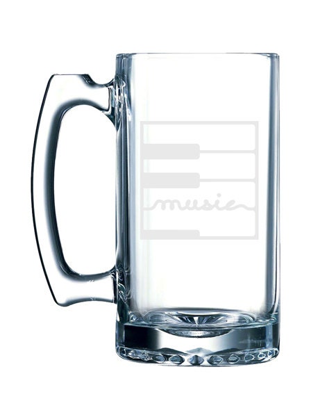 Audio #4 - Music Calligraphy Piano Midi DJ Keyboard -  26 oz glass mug stein