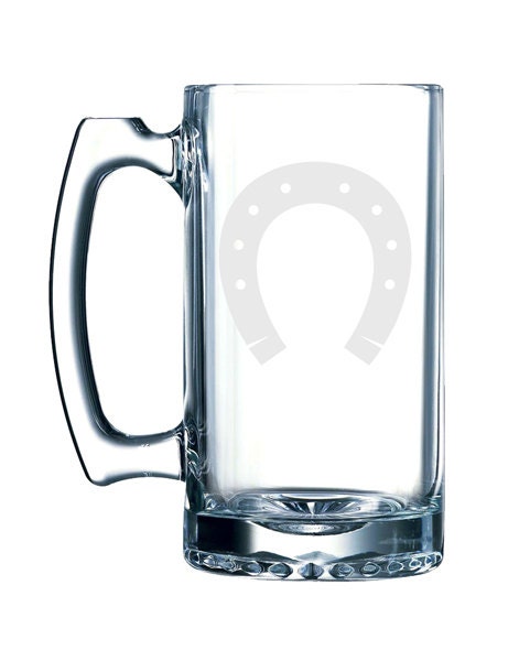 Animal Foot Print #3 - Horse Shoe Jumping Equestrian -  26 oz glass mug stein