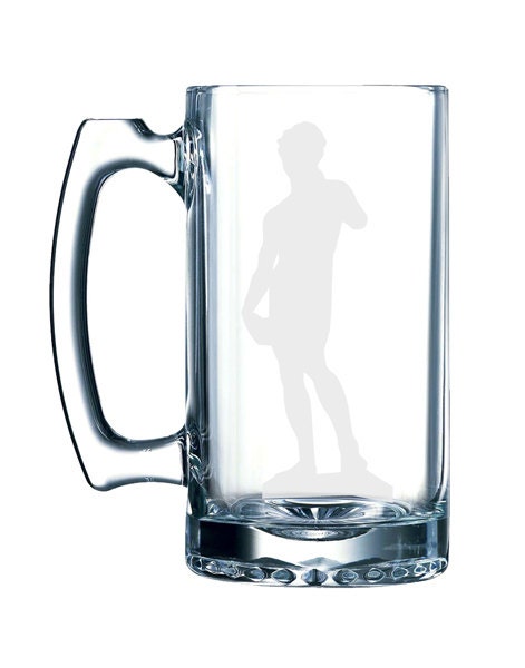 Famous Statue #3- Michelangelo David Rome Renaissance-  26 oz glass mug stein