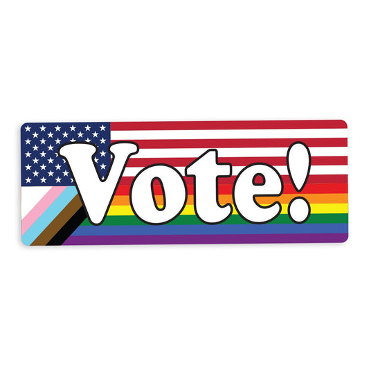 Vote American Progress Pride Flag - Vibrant Color Static Cling Window Cling - Use Indoor and Outdoor!
