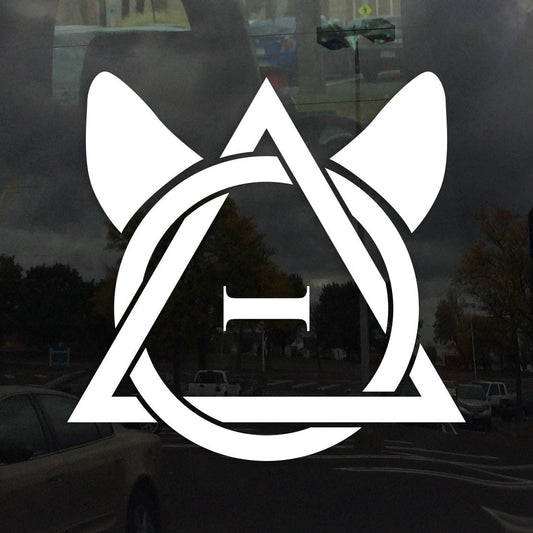Therian Symbol Decal with Fox Ears – Spiritual Vinyl Sticker for Cars, Laptops, and More
