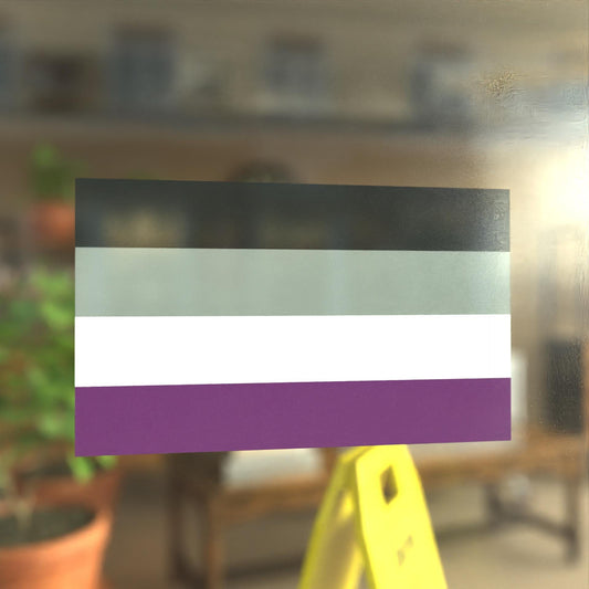 Asexual Pride Flag LGBTQ+ - Vibrant Static Cling Window Cling Indoor and Outdoor!