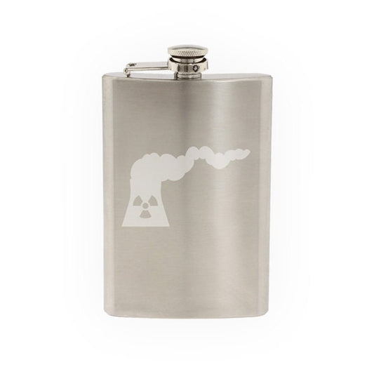Industry #9 - Nuclear Power Clean Energy Radioactive- Etched 8 Oz Stainless Steel Flask
