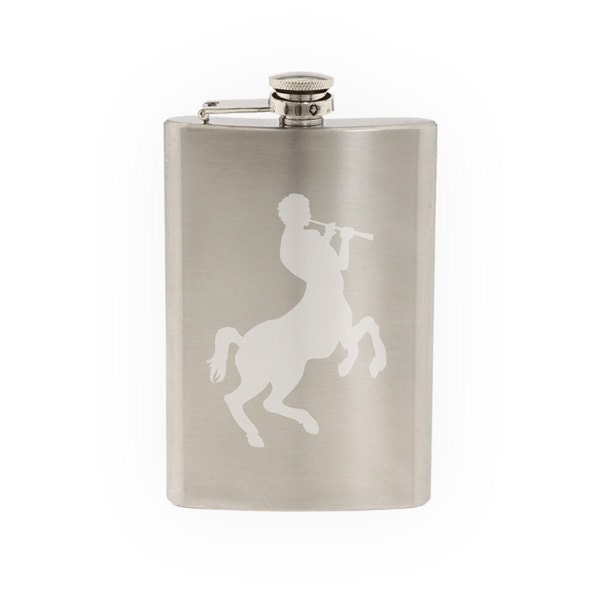 Greek Olympians - Centaur Chiron Teacher Medicine- Etched 8 Oz Stainless Steel Flask