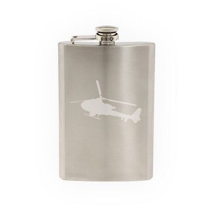 Military Vehicles -Apache Helicopter #6- Etched 8 Oz Stainless Steel Flask