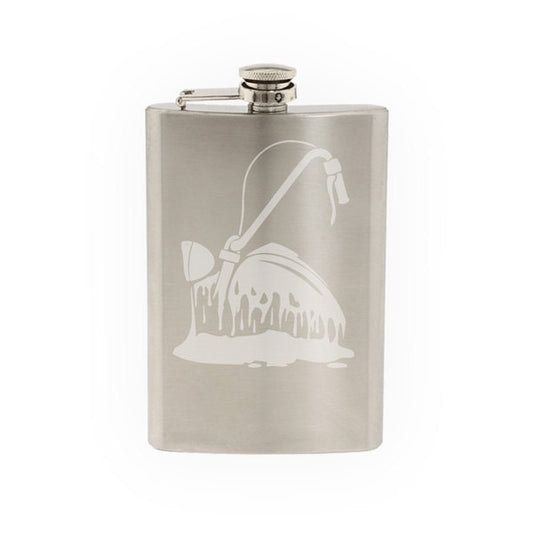 Melting Motorcycle- Etched 8 Oz Stainless Steel Flask