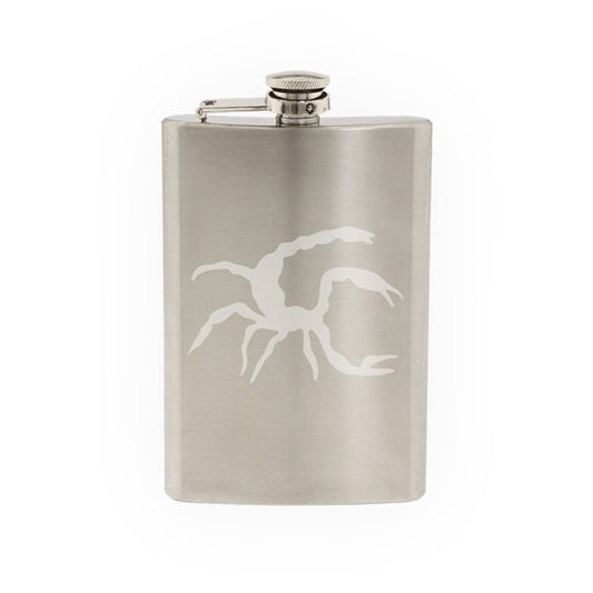 Insect Arachnid- Scorpion Venom Sting #6 - Scorpio logo- Etched 8 Oz Stainless Steel Flask