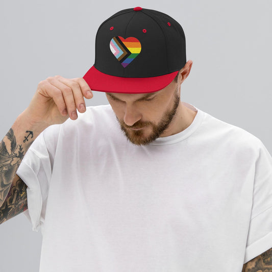Heart Progress Pride Flag LGBTQ POC Transgender Flag - Snapback Hat