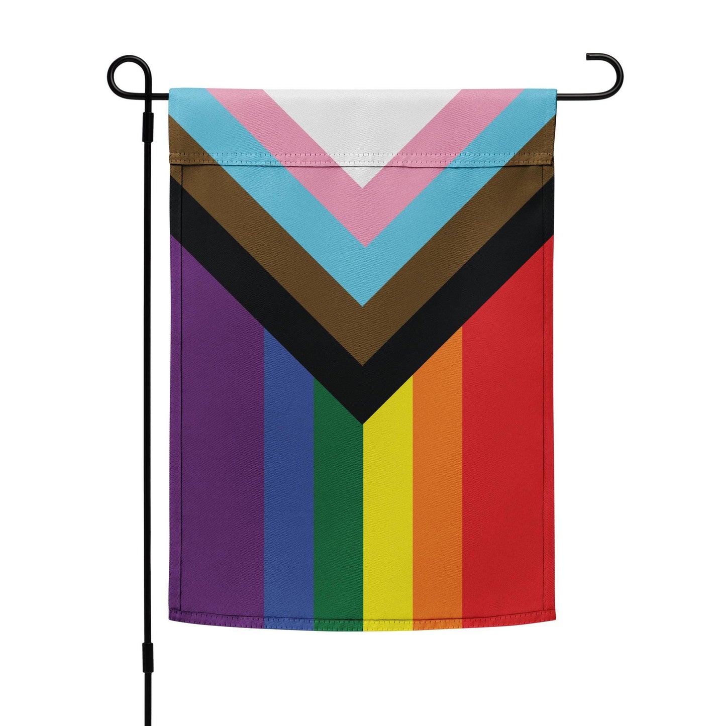 Progress Pride Garden Flag – LGBTQ+, POC, Transgender Flag, 12 x 17 Inch – Vibrant Outdoor Decor for Yard and Garden
