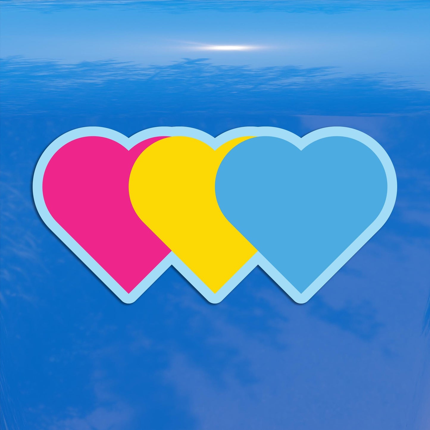 Pansexual Flag Hearts Vinyl Decal Sticker – Subtle Pride Gift for Cars, Laptops, Windows – Durable, Weatherproof, Easy to Apply