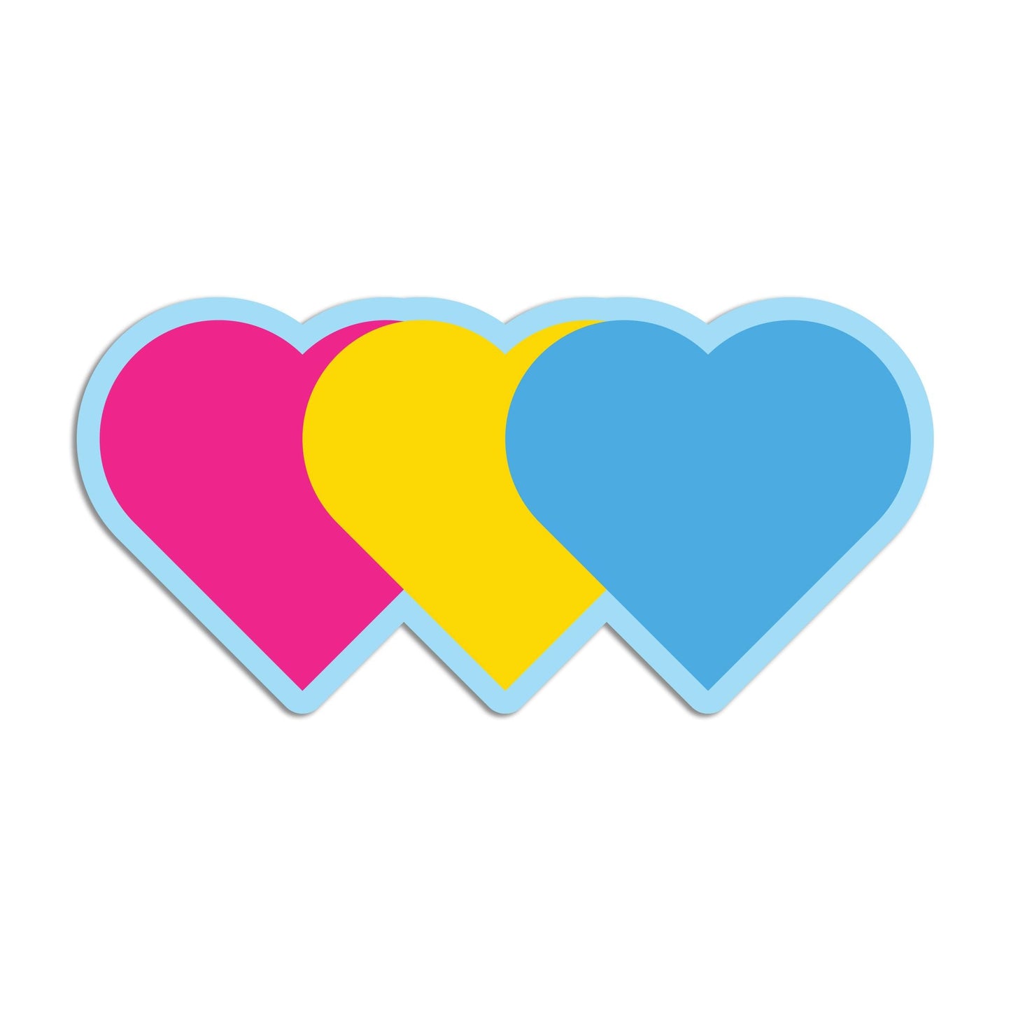 Pansexual Flag Hearts Vinyl Decal Sticker – Subtle Pride Gift for Cars, Laptops, Windows – Durable, Weatherproof, Easy to Apply