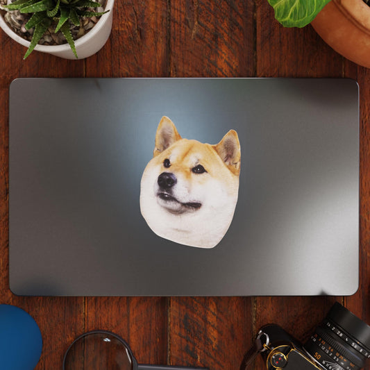 Shiba Inu Dog Doge Face Vinyl Decal Sticker – Fun and Cute Car, Laptop, and Window Decor – Durable, Weatherproof, Easy to Apply