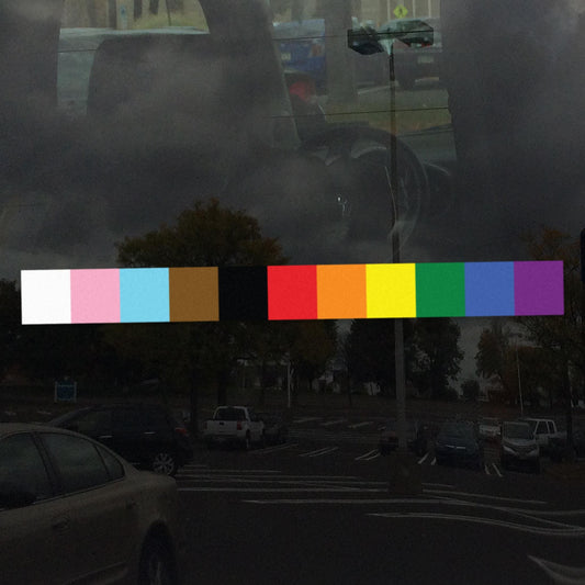 Progress Pride Flag Striped Design Vinyl Decal Sticker – LGBTQIA+ Pride Bar, Various Sizes and Packs