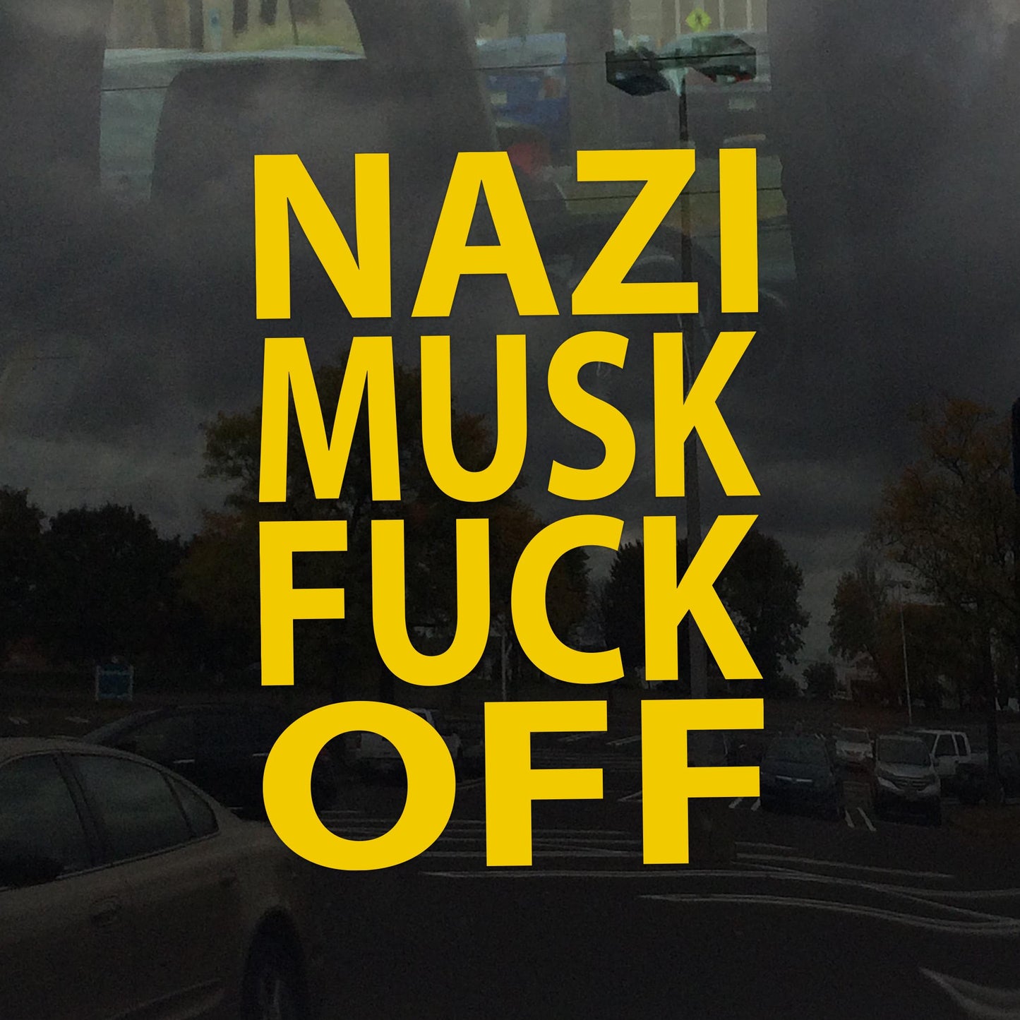 Nazi Musk F*** Off Protest Decal – Vibrant Color Vinyl Sticker for Cars, Laptops, and Windows