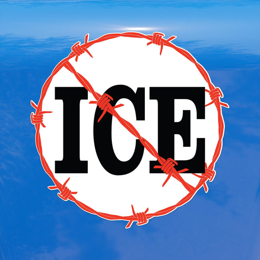 Anti ICE Barbed Wire Protest Decal – Vibrant Color Vinyl Sticker for Cars, Laptops, and Windows