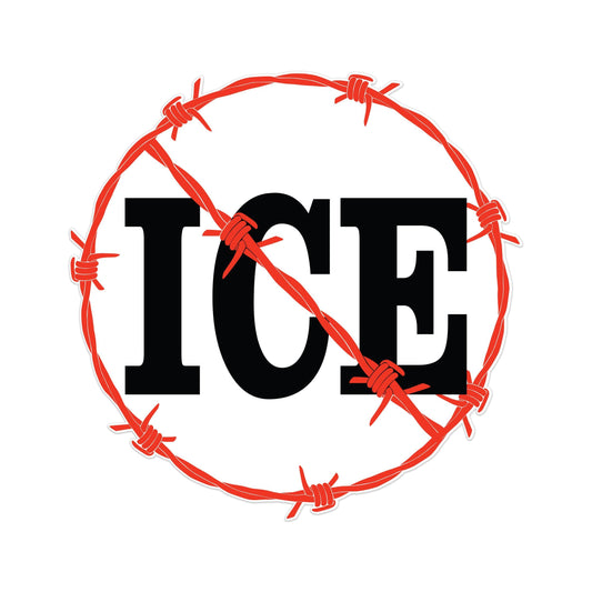 Anti ICE Barbed Wire Protest Decal – Vibrant Color Vinyl Sticker for Cars, Laptops, and Windows
