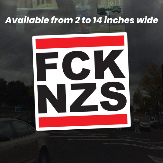 FCK NZS Sticker – Anti-Fascist Vinyl Decal for Cars, Laptops, and Windows – Bold Protest & Activism Sticker