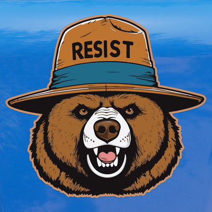 Only You Can Resist Oppression – Angry Bear Protest Decal – Activism Vinyl Sticker for Cars, Laptops, and Windows