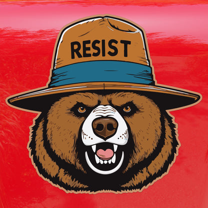 Only You Can Resist Oppression – Angry Bear Protest Decal – Activism Vinyl Sticker for Cars, Laptops, and Windows
