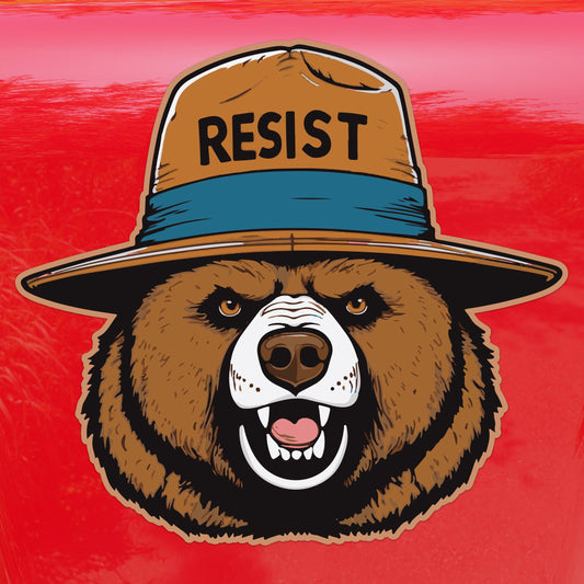 Only You Can Resist Oppression – Angry Bear Protest Decal – Activism Vinyl Sticker for Cars, Laptops, and Windows
