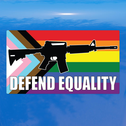 Defend Equality Pride Flag Decal – LGBTQ+ Vinyl Sticker for Cars, Laptops, and Water Bottles