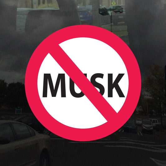 Anti Musk Protest Decal – Vibrant Color Vinyl Sticker for Cars, Laptops, and Windows