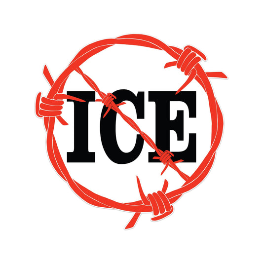 Anti ICE Protest Decal Bold Barbed Wire – Vibrant Color Static Cling Window Cling for Indoor and Outdoor Use
