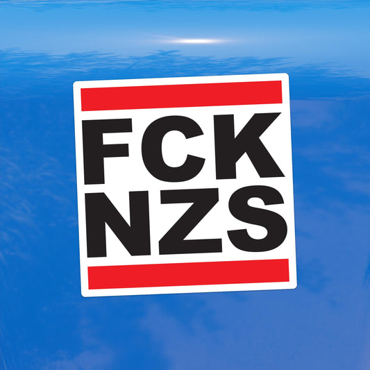 FCK NZS Sticker – Anti-Fascist Vinyl Decal for Cars, Laptops, and Windows – Bold Protest & Activism Sticker