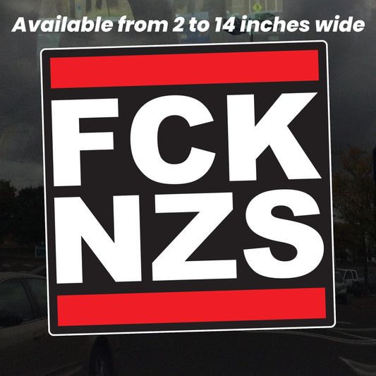 FCK NZS Sticker Dark Version – Anti-Fascist Vinyl Decal for Cars, Laptops, and Windows – Bold Protest & Activism Sticker