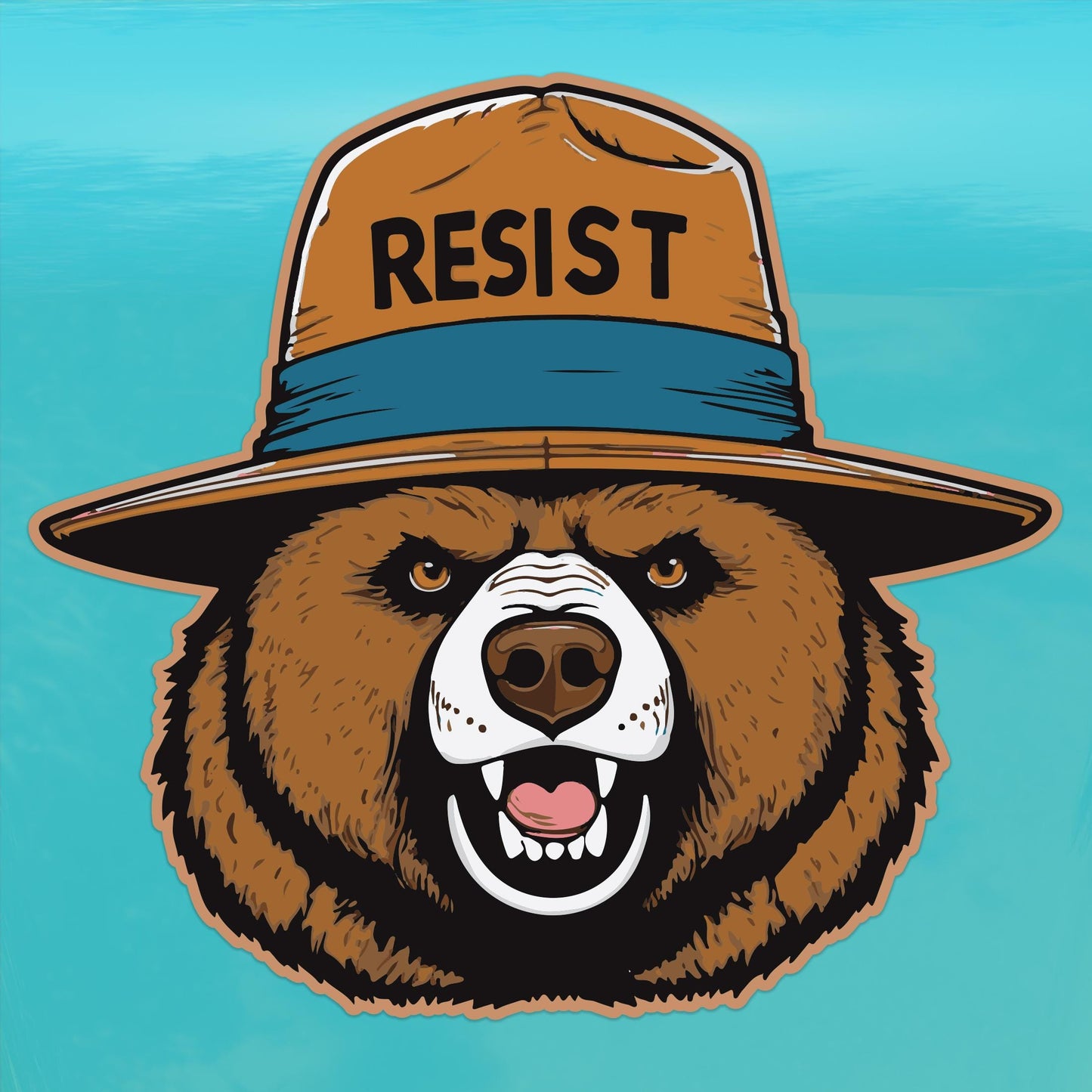 Only You Can Resist Oppression – Angry Bear Protest Decal – Activism Vinyl Sticker for Cars, Laptops, and Windows