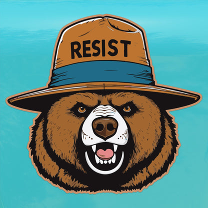 Only You Can Resist Oppression – Angry Bear Protest Decal – Activism Vinyl Sticker for Cars, Laptops, and Windows