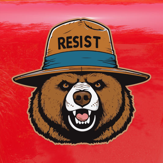 Only You Can Resist Oppression – Angry Bear Protest Decal – Activism Vinyl Sticker for Cars, Laptops, and Windows