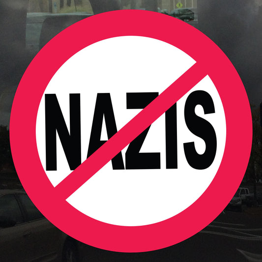 Anti Nazi Symbol - No Nazis Allowed - Protest Decal - Vinyl Sticker for Cars, Laptops, and Windows