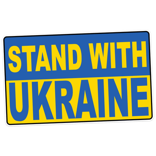 Stand with Ukraine Flag Decal - Ukraine Support - Vinyl Sticker for Cars, Laptops, and Water Bottles