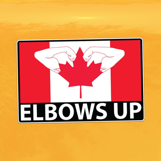 Canada Elbows Up Decal - Flexing Against Tyranny - Vinyl Sticker for Cars, Laptops, Windows and Water Bottles