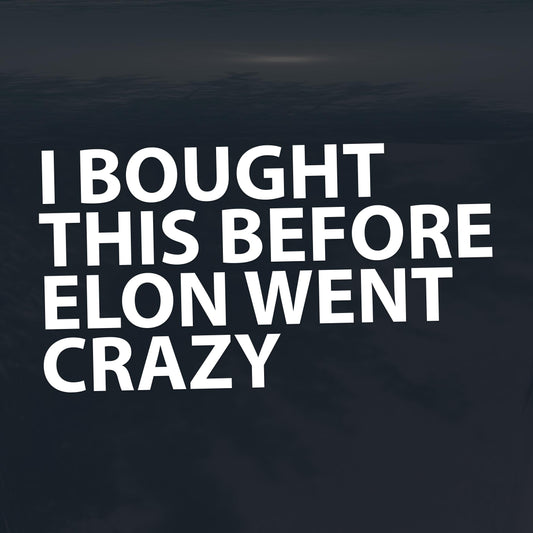 I Bought This Before Elon Went Crazy Decal – Anti-Oligarchy, Anti-Billionaire Protest Sticker