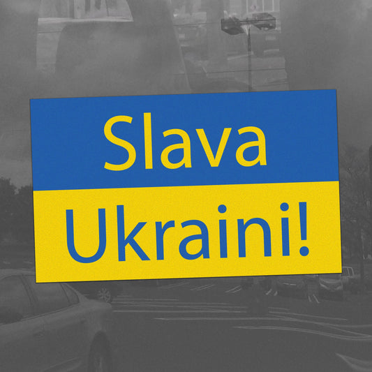 Slava Ukraini! Ukrainian Flag Window Cling – Vibrant Color Removable Decal for Cars, Homes, and Offices