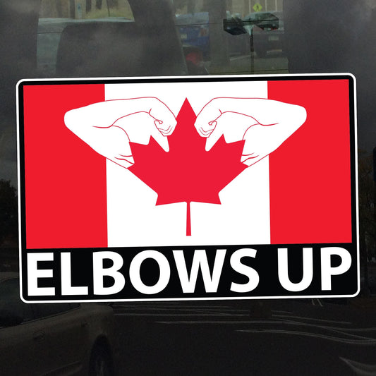 Canada Elbows Up Decal - Flexing Against Tyranny - Vinyl Sticker for Cars, Laptops, Windows and Water Bottles
