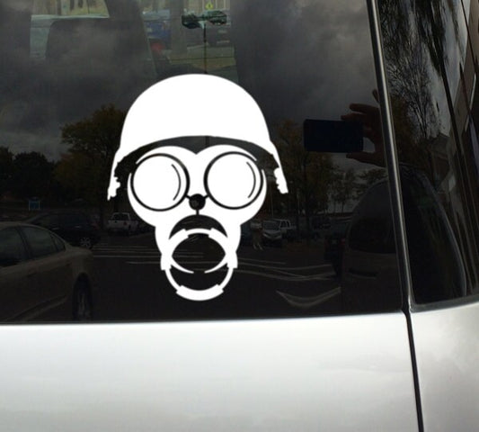 Biohazard Gas Mask Symbol Combination Car Window Decal Custom Colors and Sizes Available Extremely Awesome and Cool