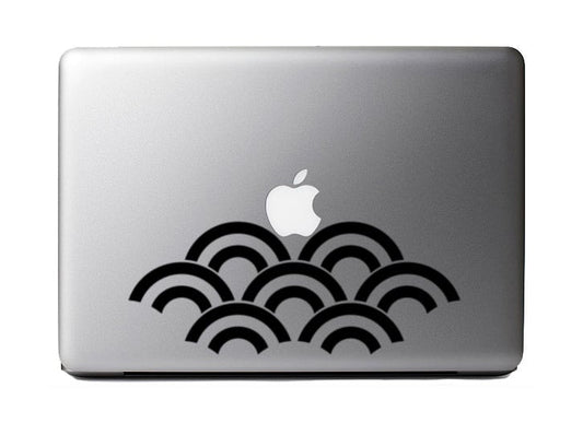 Asia#2-Japanese-Wave Pattern-Macbook and Ipad Decal Custom Colors and Sizes Available