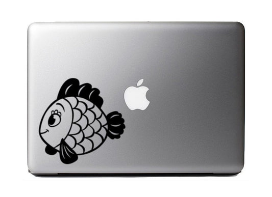 Cute Fish #2 - Ocean fish tank beach shore tropical - Macbook Decal Custom Colors and Sizes Available