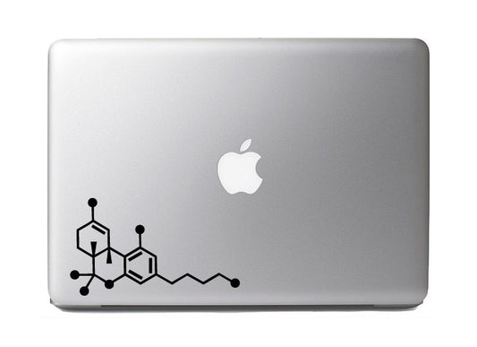 THC Tetrahydrocannabinol Cannabis Chemical Compound Skeletal Formula Vinyl Car Decal Sticker Custom Colors and Sizes Available