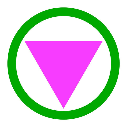 Safe Zone - Straight Ally Pink Triangle Green Circle - GSA Gay Straight Ally - Gay Rights LGBT Support - Vibrant Color Vinyl Decal