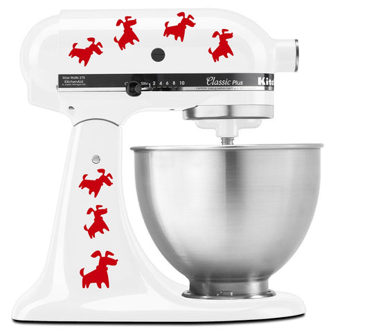 Cute Puppy Dogs Jumping all Over Puppies - Vinyl Decal Set for Kitchen Mixers