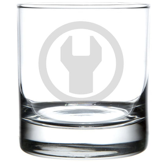 Car Garage Art #8 - Wrench Engine Maintenance Symbol -  8 ounce Rocks Glass