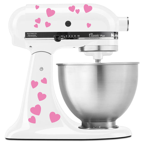 Hearts Bae Valentine Pattern - Vinyl Decal Set for Kitchen Mixers